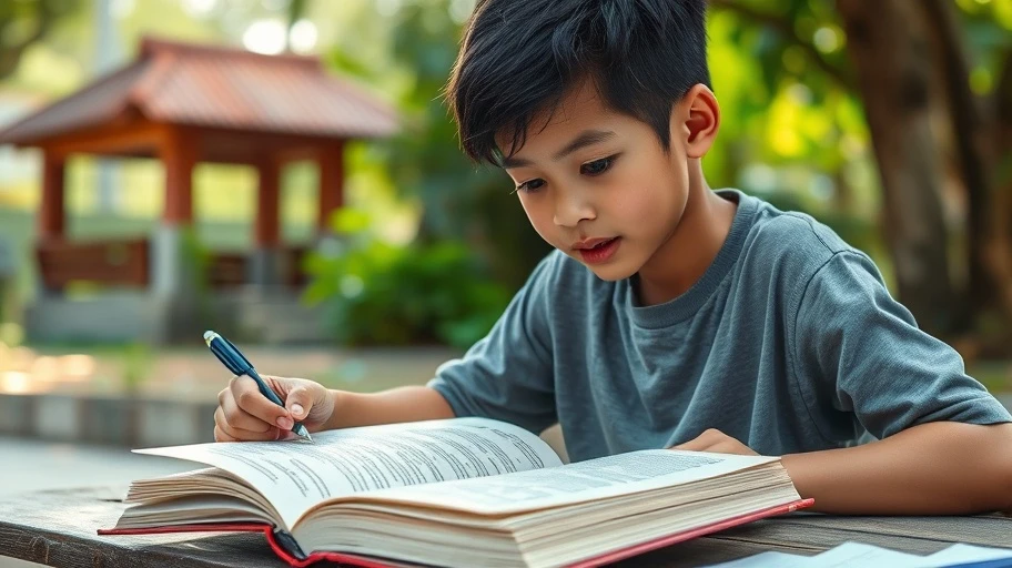 Ảnh chụp một người trẻ đọc sách tạo cảm hứng học tiếng Anh