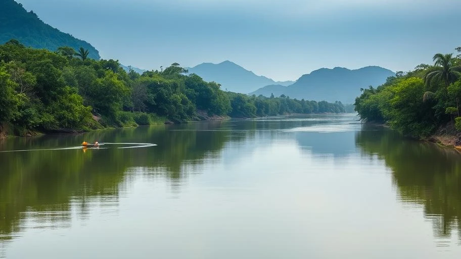 ảnh dòng sông yên bình, biểu tượng vượt qua khó khăn