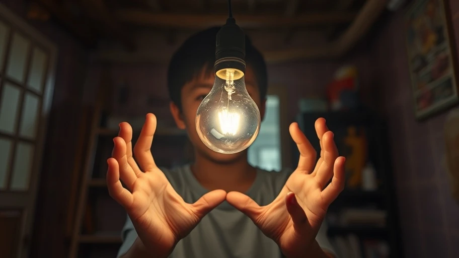 Ảnh tay người trẻ nắm bóng đèn phát sáng tại Việt Nam