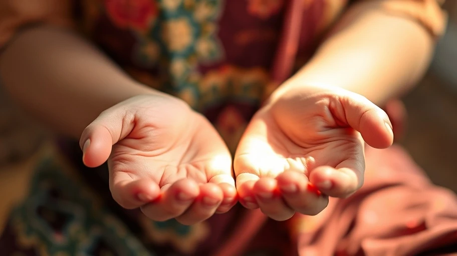 Bàn tay thực hiện kỹ thuật tự chữa lành.