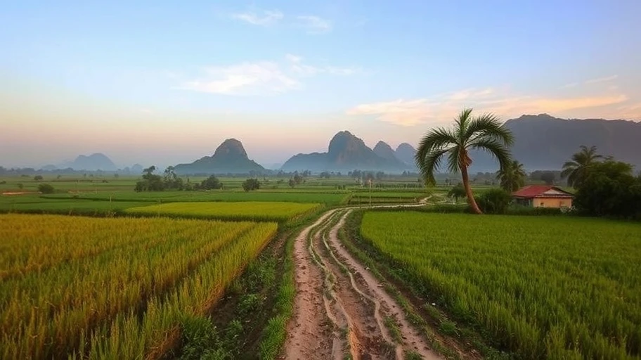 Cảnh đồng quê yên bình truyền cảm hứng