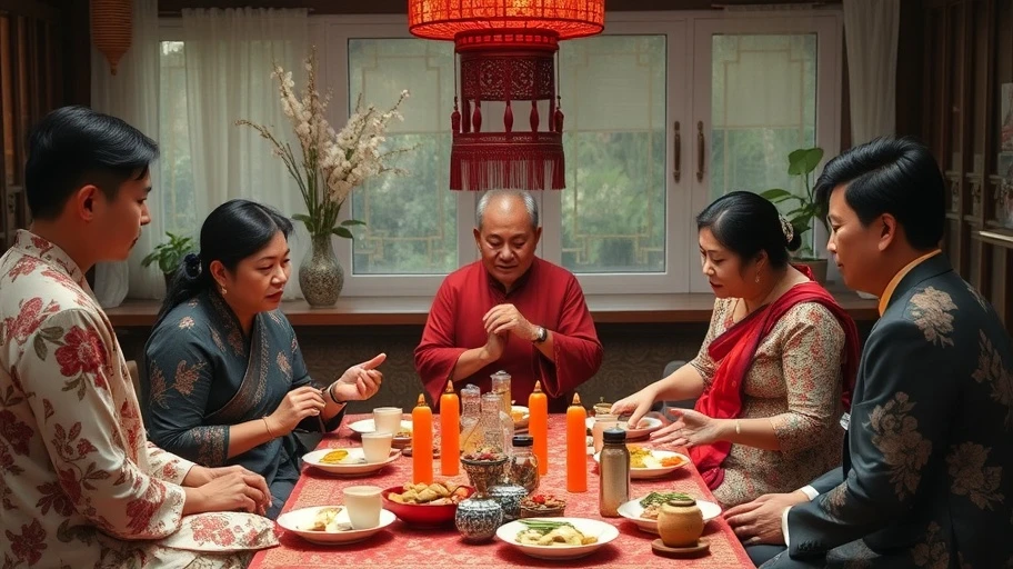 Cuộc tụ họp gia đình truyền thống Việt Nam, biểu trưng cho việc kết nối nội tâm.