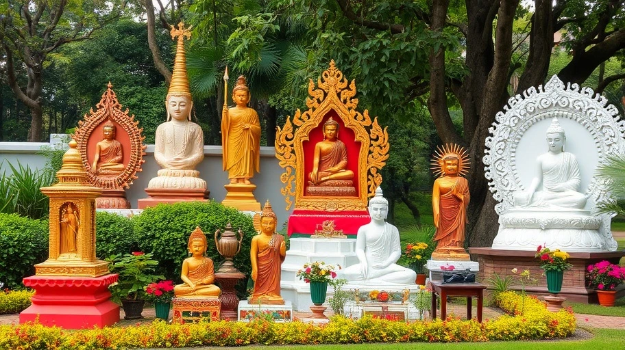 Hình ảnh biểu tượng tôn giáo trong không gian thiên nhiên, minh họa niềm tin bằng hạt cải.