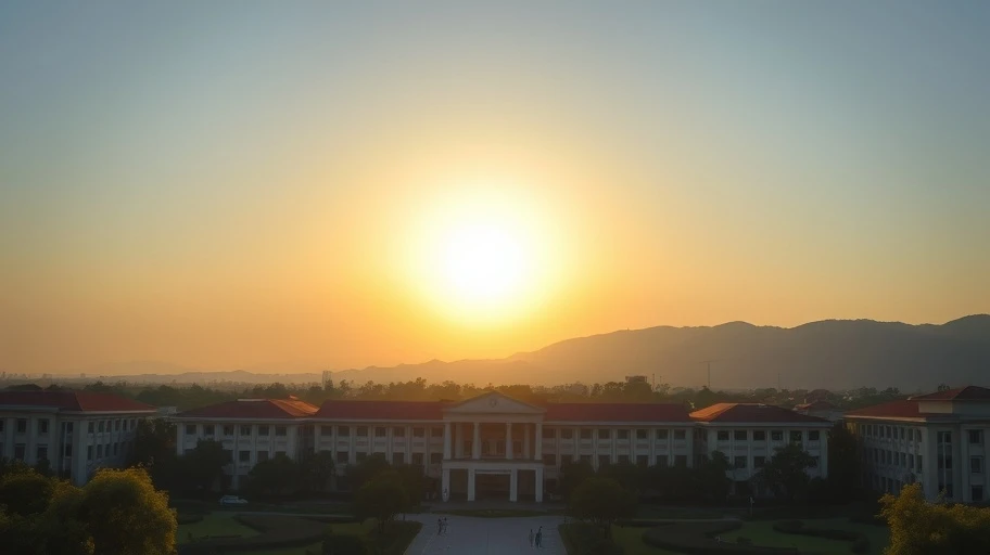 Hình ảnh bình minh trên khuôn viên đại học truyền cảm hứng cho tương lai