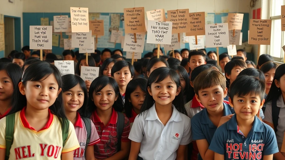 Hình ảnh cảm hứng trên tường lớp học Việt Nam