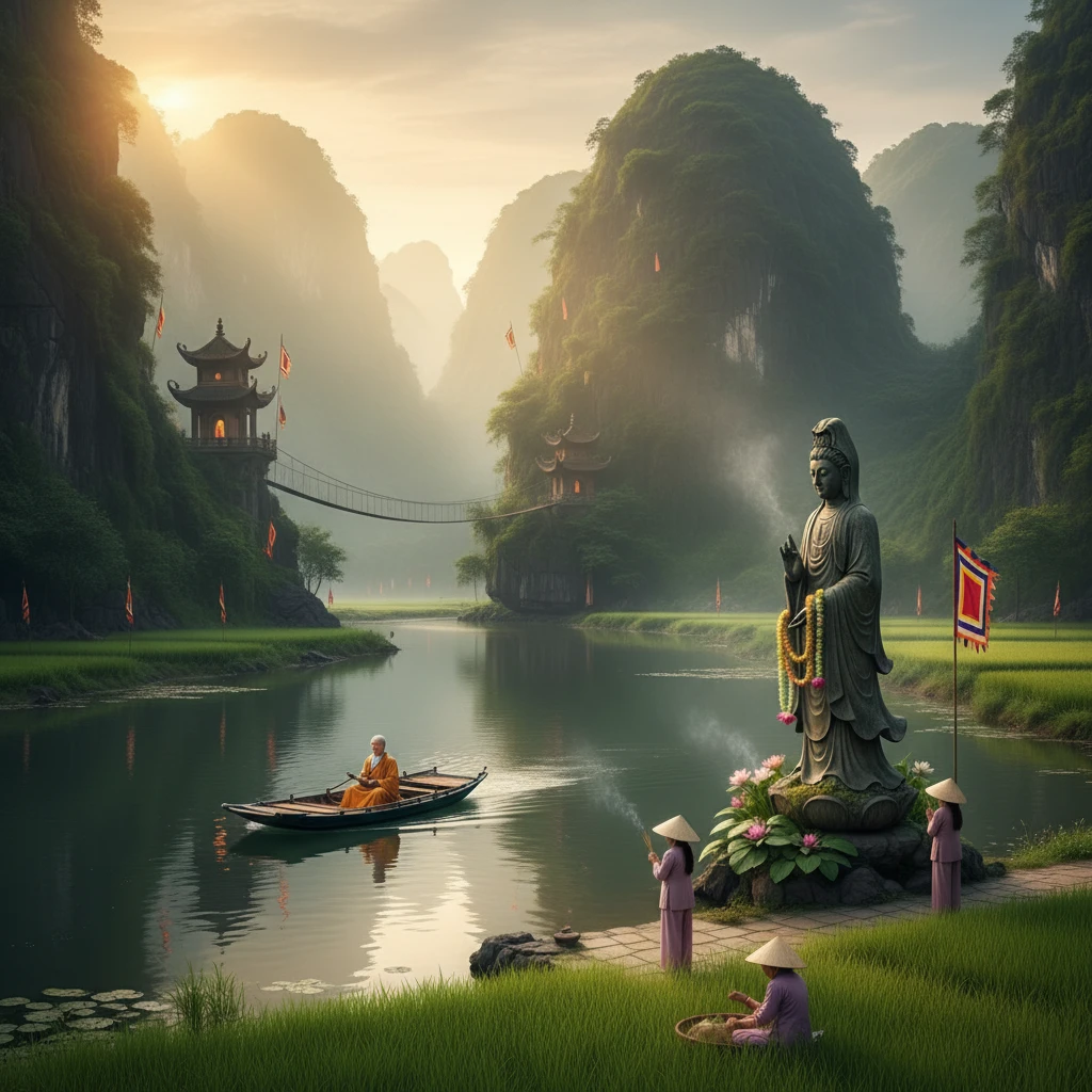 Hình ảnh cảnh quan Việt Nam biểu thị niềm tin tôn giáo