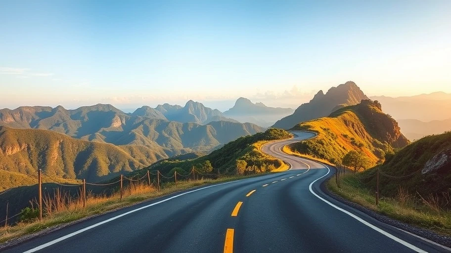 Hình ảnh con đường quanh co tại Việt Nam