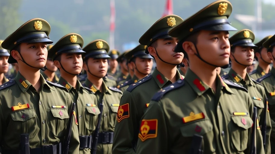Hình ảnh đội hình kỷ luật trong quân ngũ Việt Nam