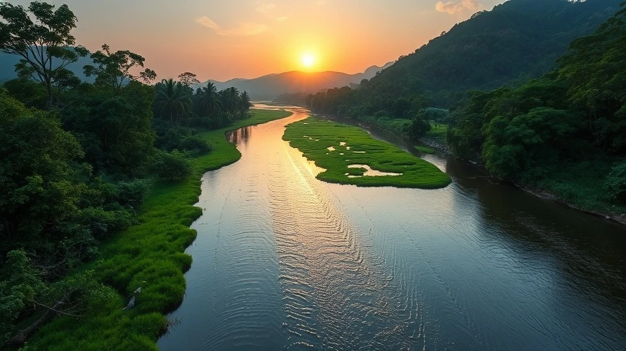 Hình ảnh dòng sông yên bình tại Việt Nam