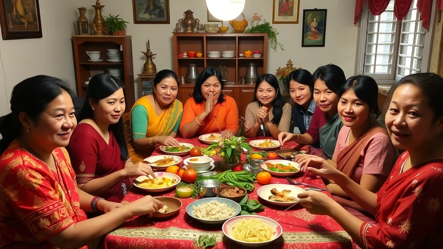 Hình ảnh gia đình Việt Nam thể hiện văn hóa lòng biết ơn