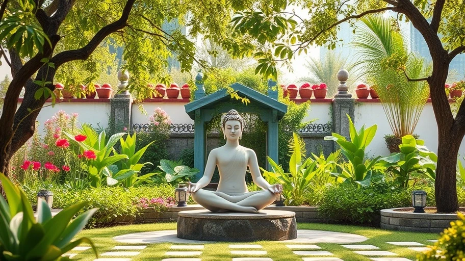 Hình ảnh góc thiền biểu tượng tâm lý tích cực