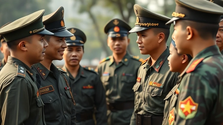 Hình ảnh lãnh đạo quân đội Việt Nam và các binh lính