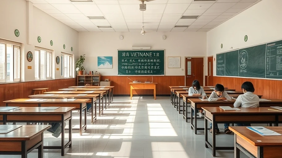 Hình ảnh lớp học nhắc nhở về sự khiêm tốn trong học tập