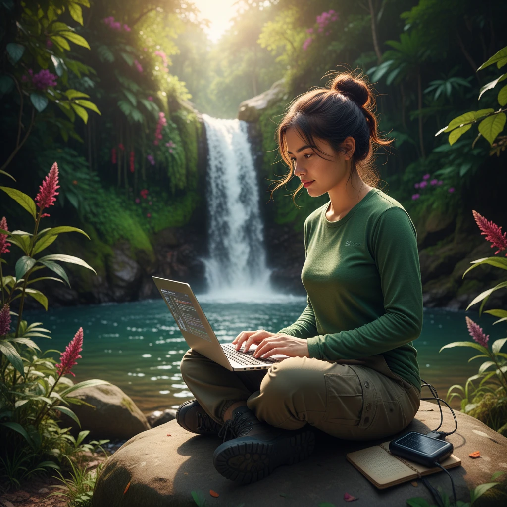 Hình ảnh một người trẻ quyết tâm làm việc