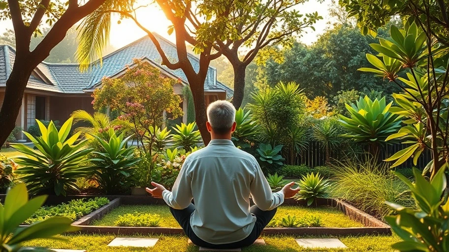 Hình ảnh người thiền định tìm sự hướng dẫn từ niềm tin nơi Chúa.
