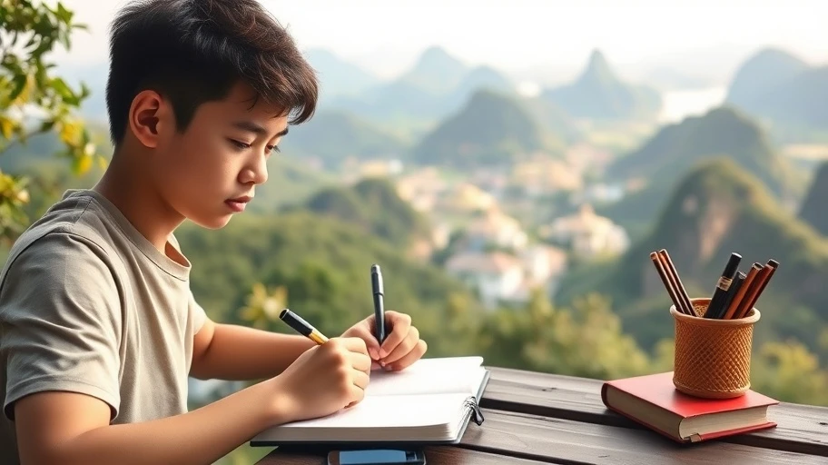 Hình ảnh người trẻ viết mục tiêu, cảnh đẹp Việt Nam