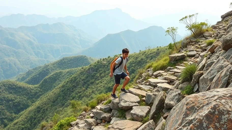 Hình ảnh người trẻ vượt qua con đường khó khăn