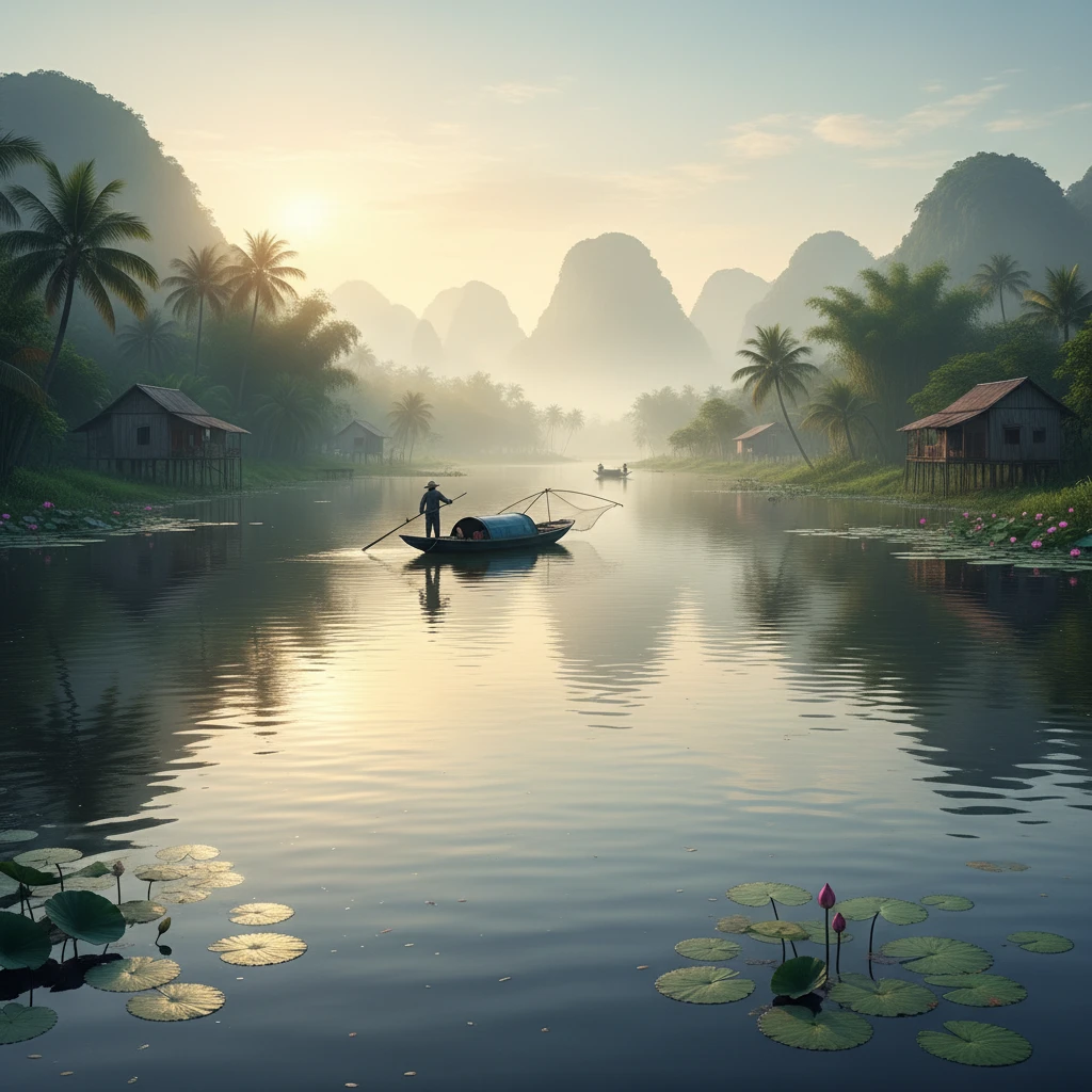 Hình ảnh tự đổi mới bên dòng sông tại Việt Nam