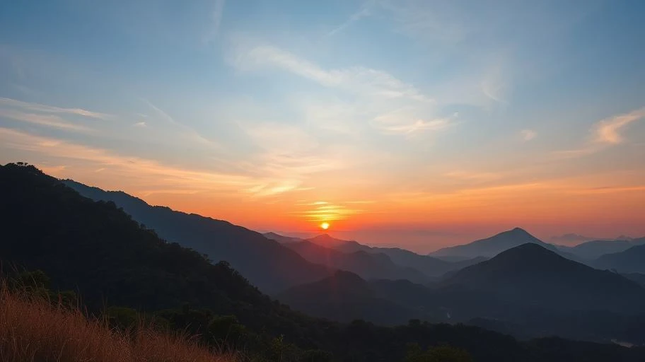 Khung cảnh bình minh Việt Nam yên tĩnh