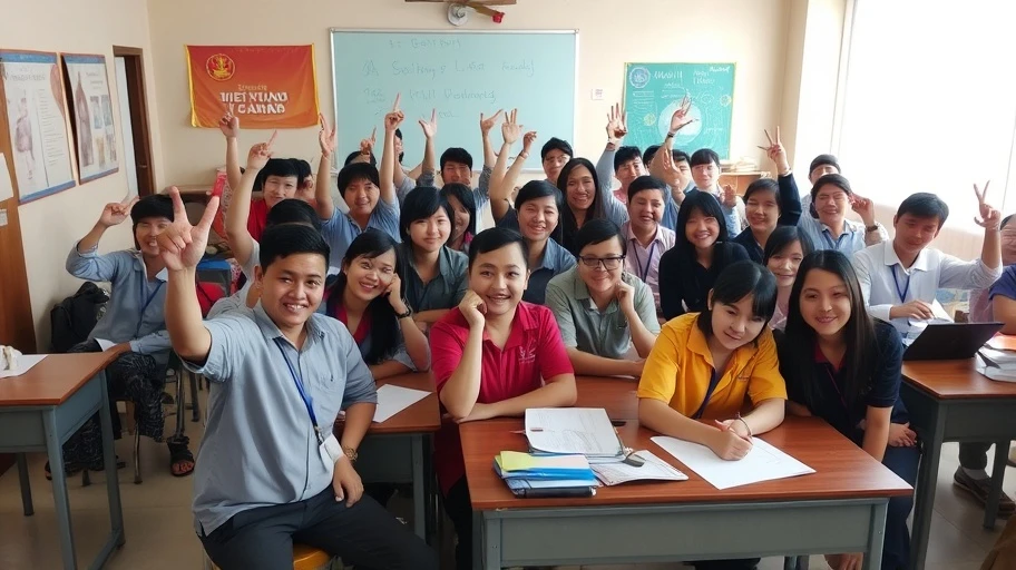 Lớp học với học sinh tràn đầy cảm hứng.