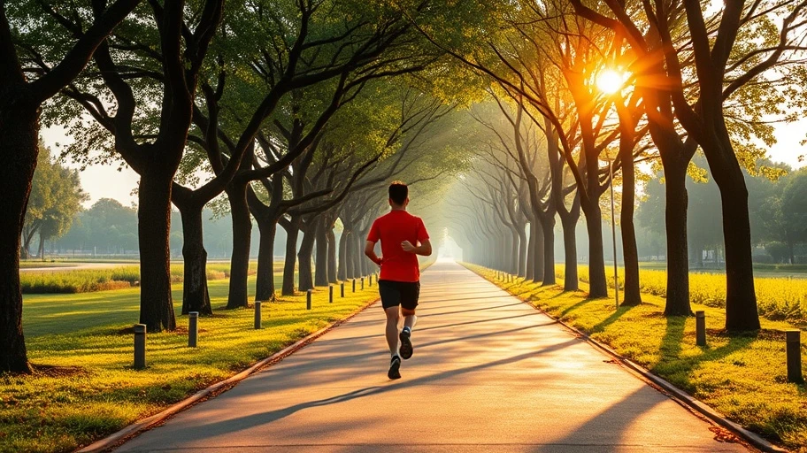 Một người đang chạy bộ, biểu tượng của việc bảo vệ bản thân.