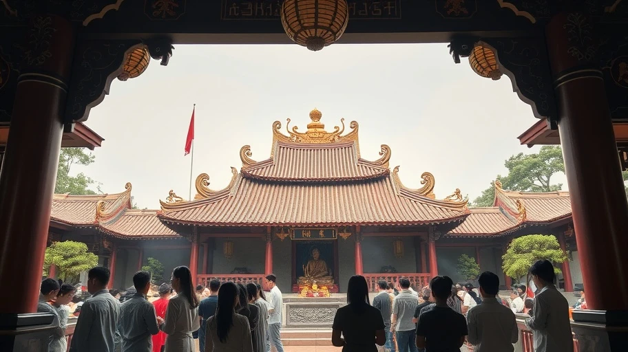 Người cầu nguyện tại chùa truyền thống Việt Nam