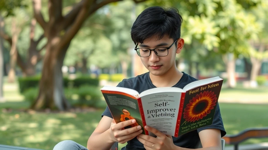 Người trẻ đọc sách tại công viên để phát triển bản thân