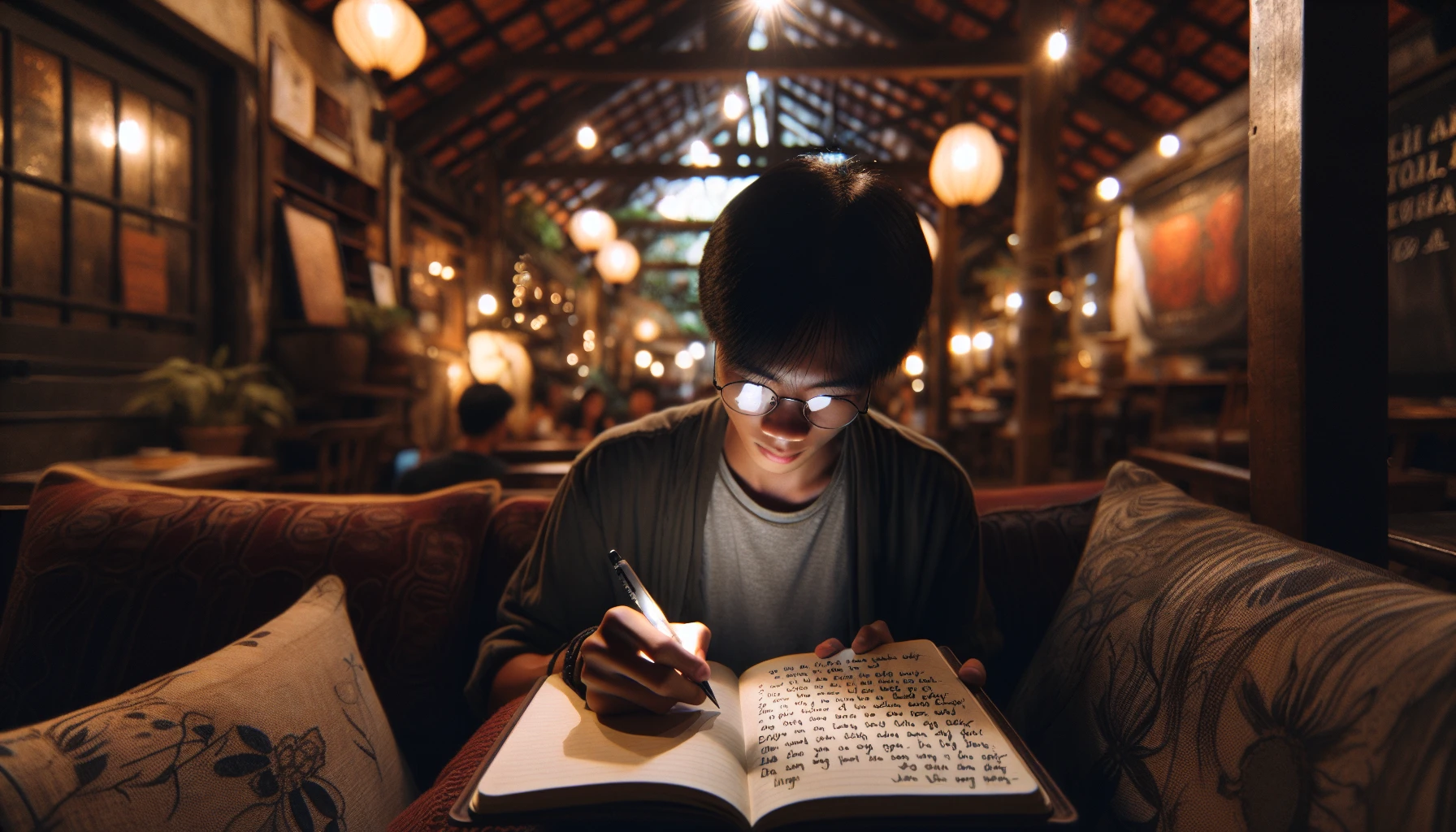 Người trẻ viết nhật ký tại quán cà phê về câu nói truyền cảm hứng