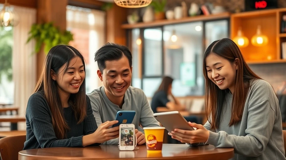 Người trẻ Việt sử dụng công nghệ số trong quán cafe