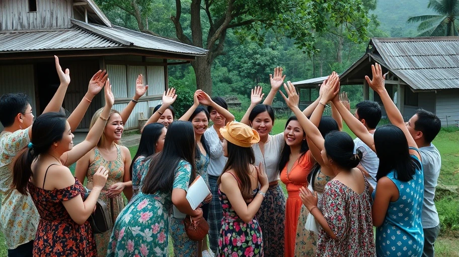 Người Việt vui vẻ trong lễ hội