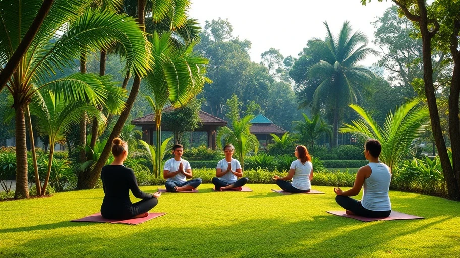 Nhóm thiền định tại vườn xanh Việt Nam