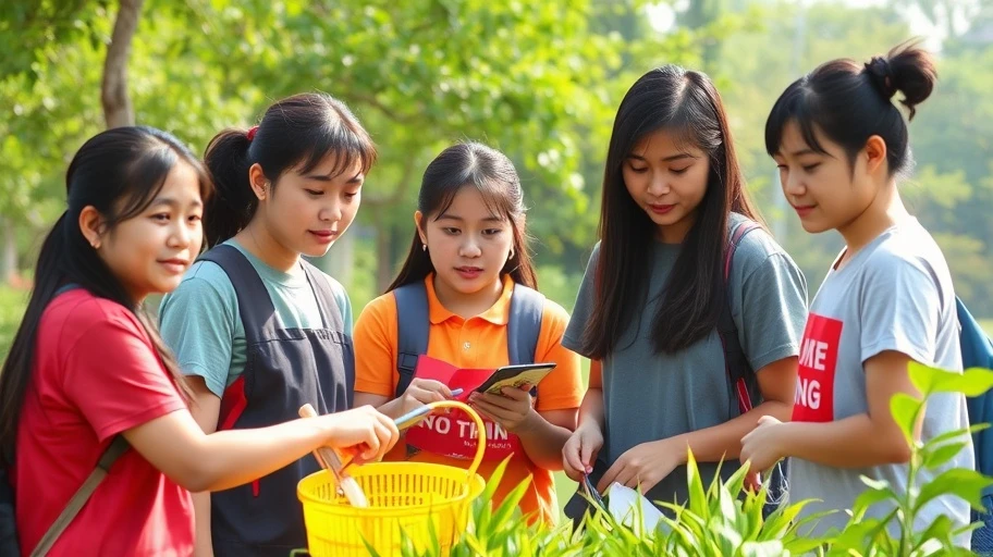 Thanh niên tham gia dịch vụ cộng đồng tại Việt Nam