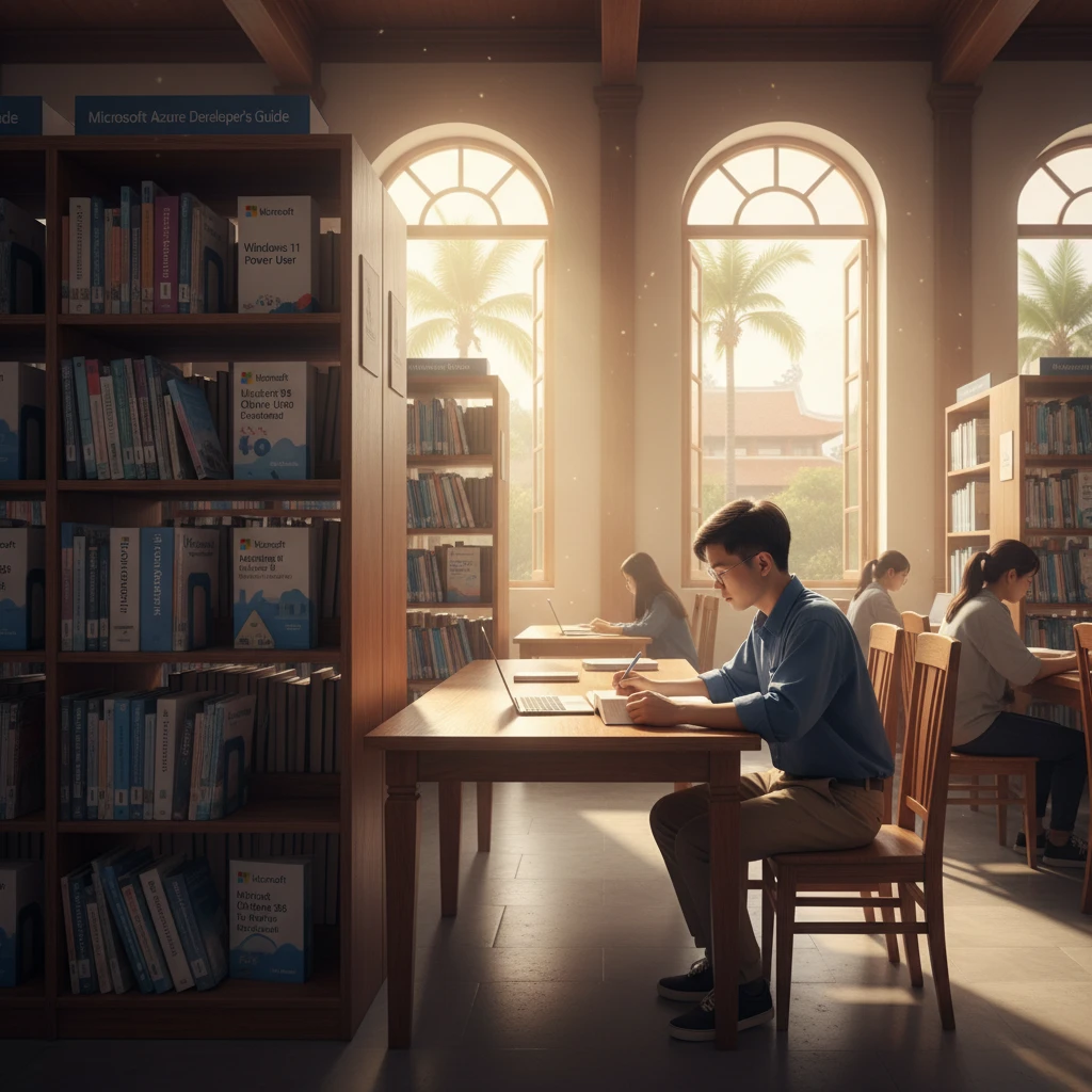 Thư viện Việt Nam với sách Microsoft và ánh sáng tự nhiên