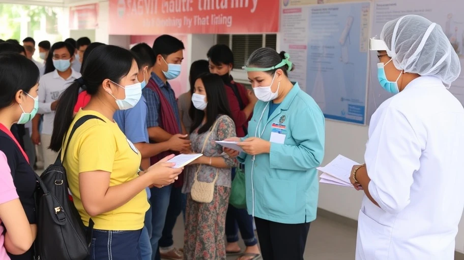 Y bác sĩ tham gia hoạt động sức khỏe cộng đồng.